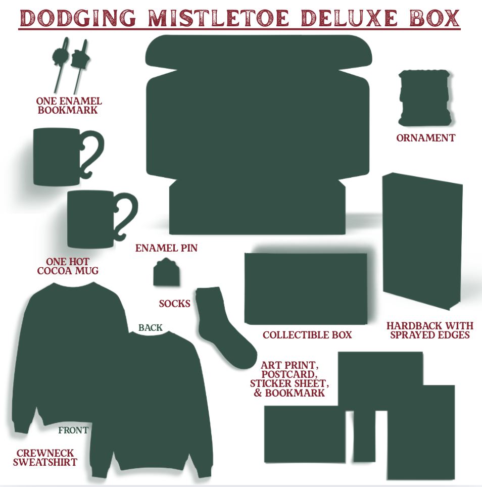 Dodging Mistletoe Deluxe Collector's Box contents – placeholder preview